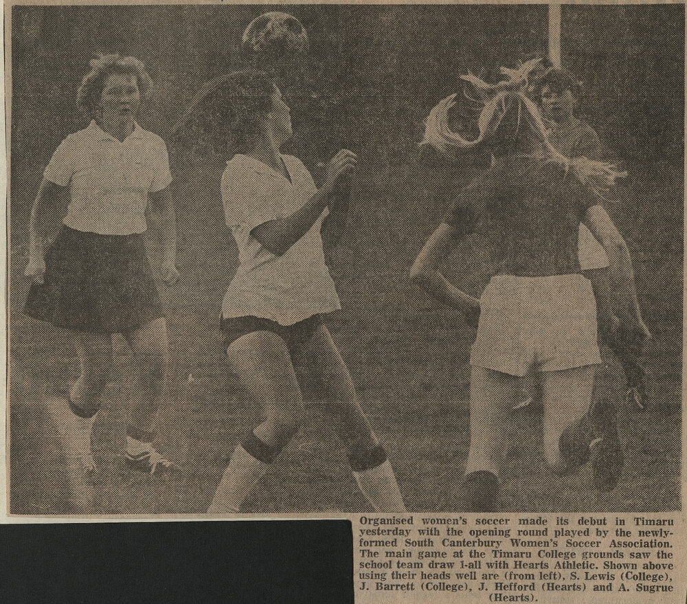 Organised women's soccer made its debut in Timaru yesterday