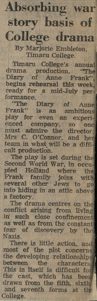 Absorbing war story basis of College drama