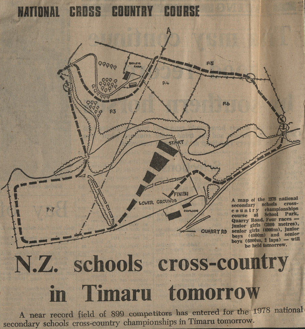 NZ schools cross country in Timaru tomorrow
