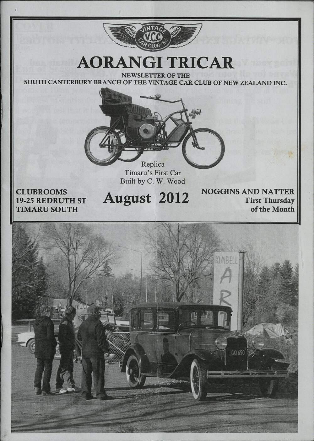Aug 2012 Aorangi Tricar newsletter 