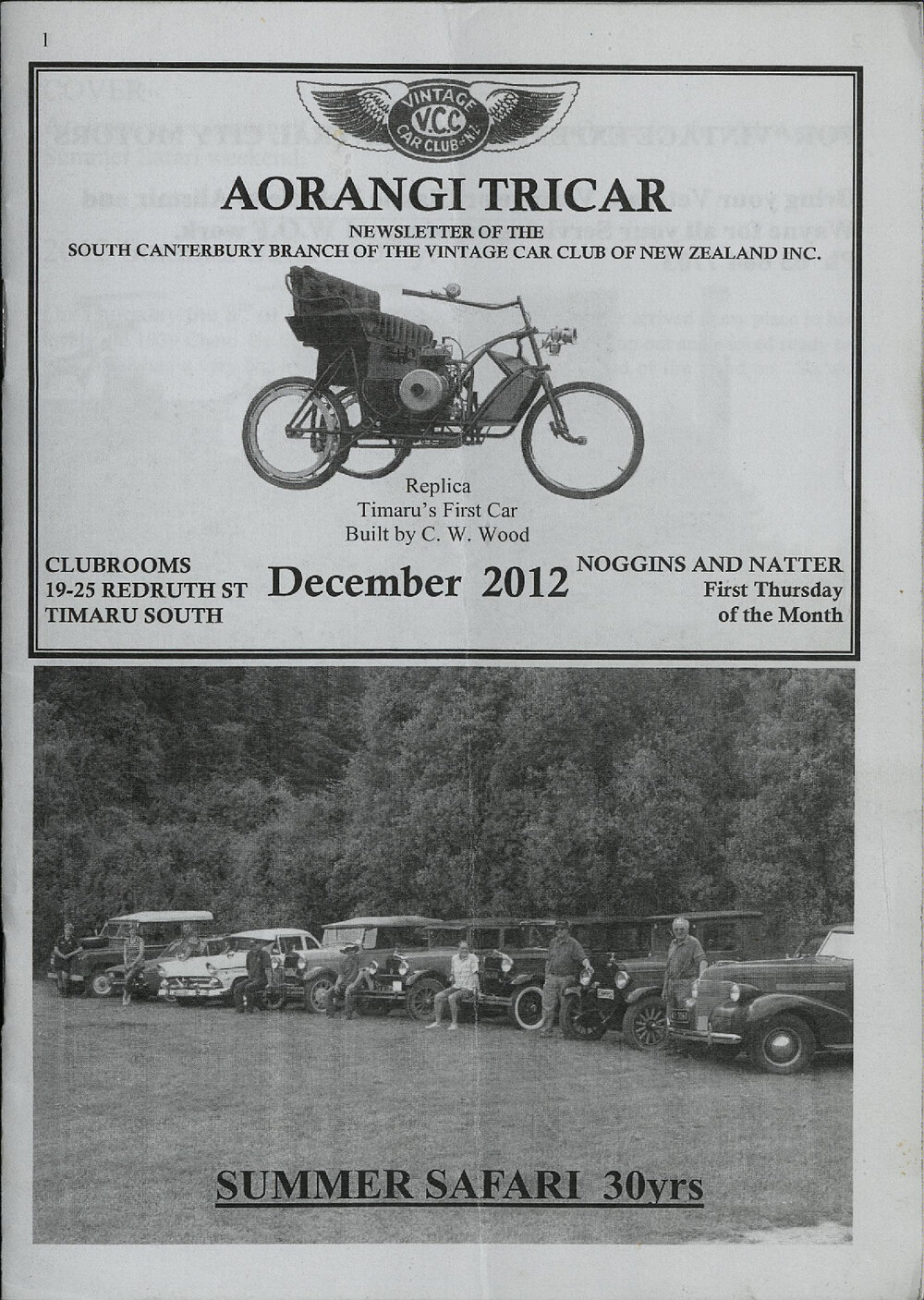 Dec 2012 Aorangi Tricar newsletter 