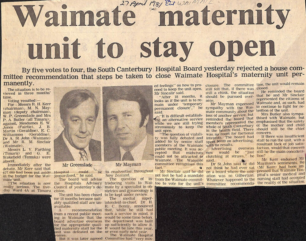 Waimate maternity unit to stay open