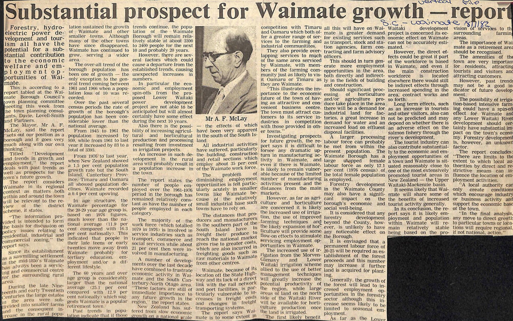 Substantial prospect for Waimate growth - Report