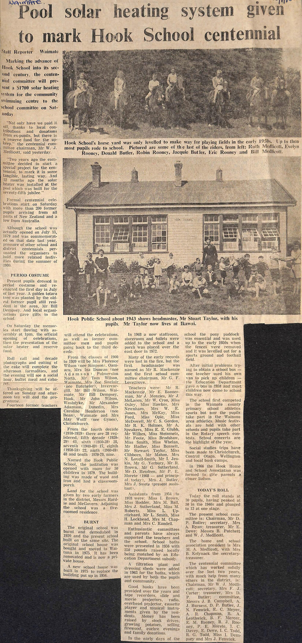 Pool solar heating system given to mark Hook School centennial