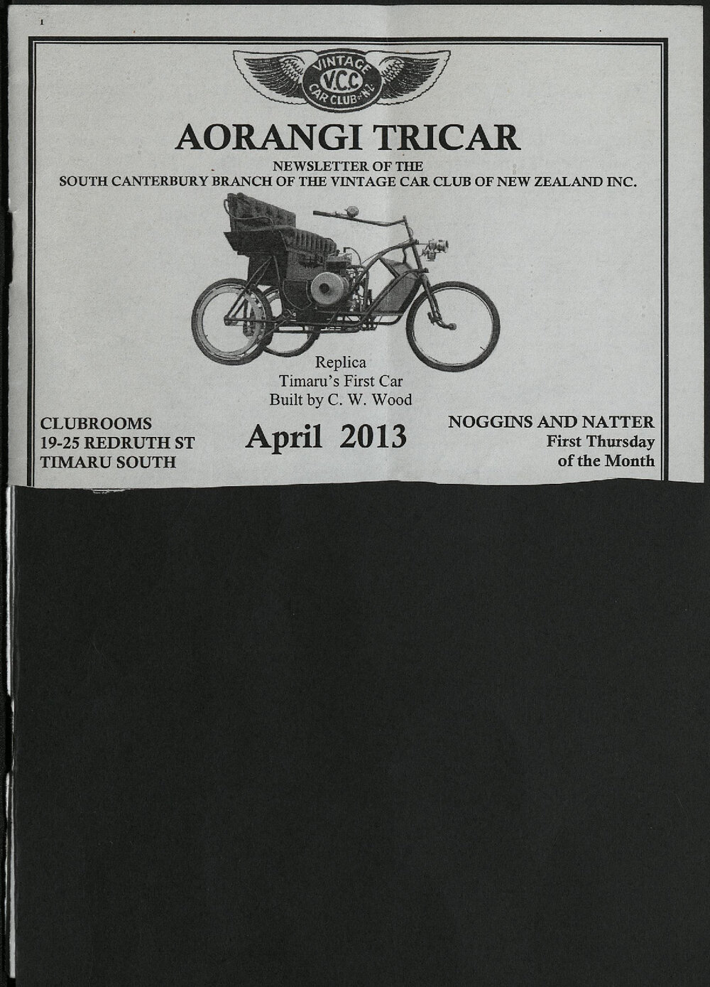 Apr 2013 Aorangi Tricar newsletter 
