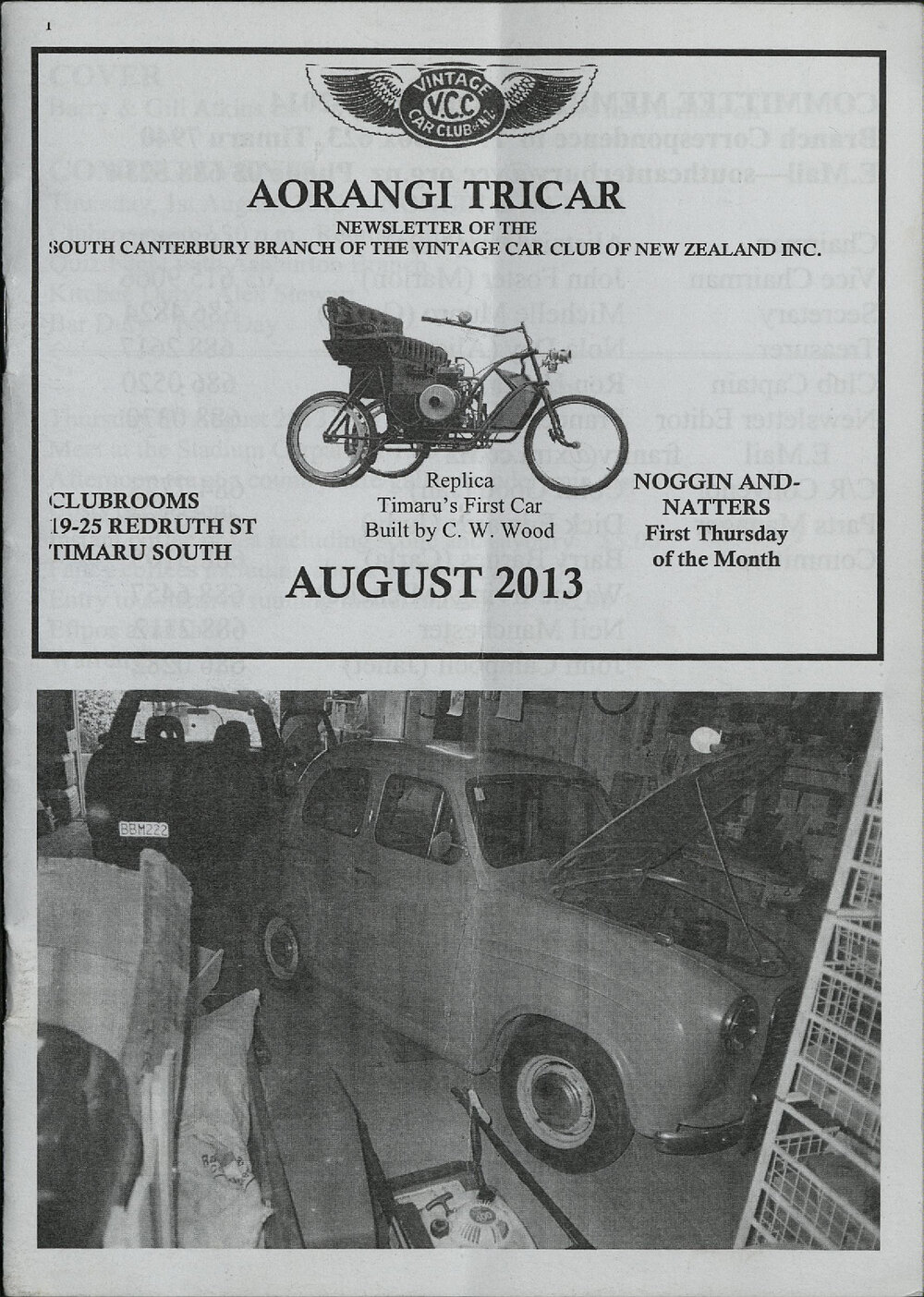 Aug 2013 Aorangi Tricar newsletter 