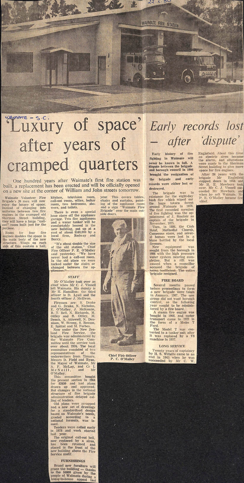 'Luxury of space' after years of cramped quarters / Early records lost- after 'dispute'