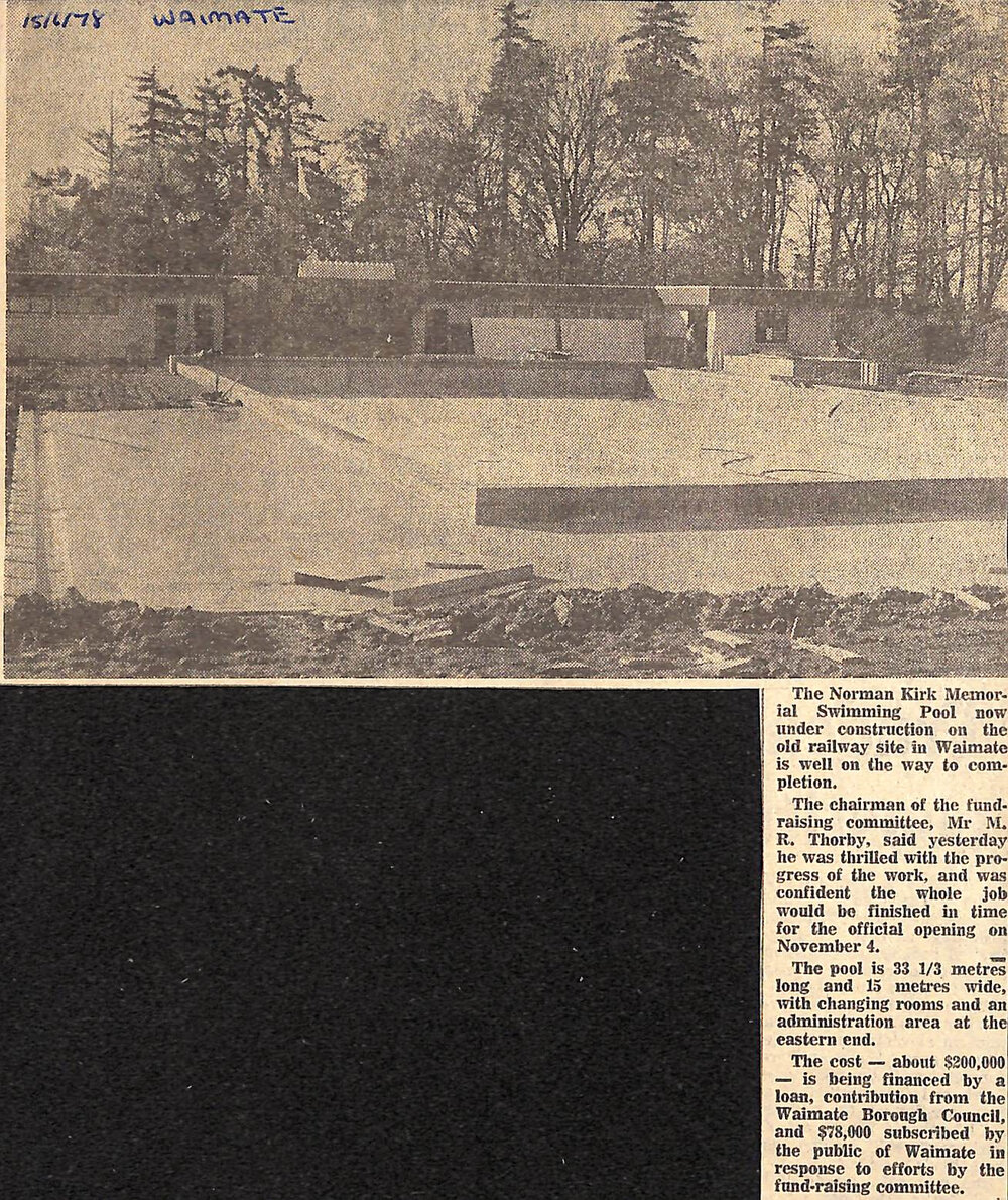 Norman Kirk Memorial Swimming Pool under construction