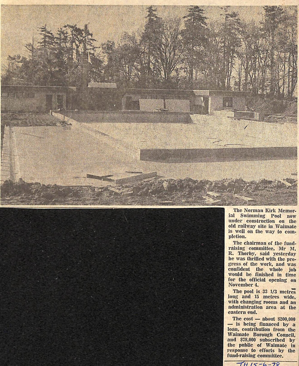 Norman Kirk Memorial Swimming Pool under construction