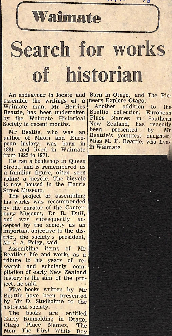 Waimate: Search for works of historian