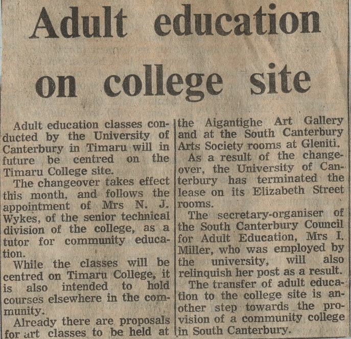 Adult education on college site