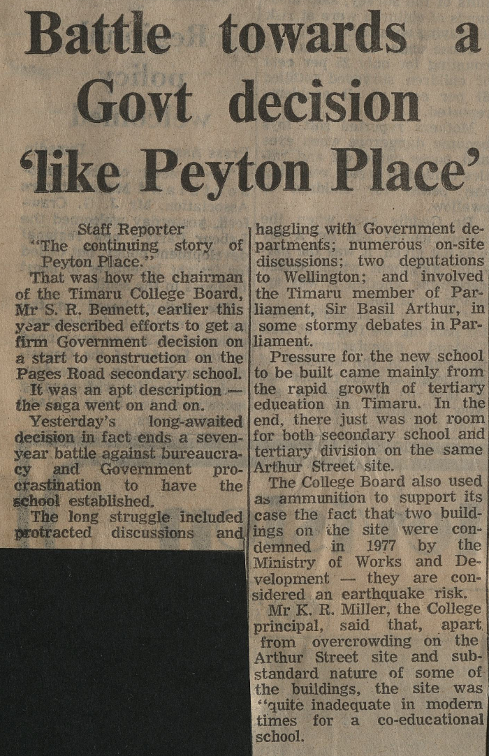 Battle towards a Govt decision 'like Peyton Place'