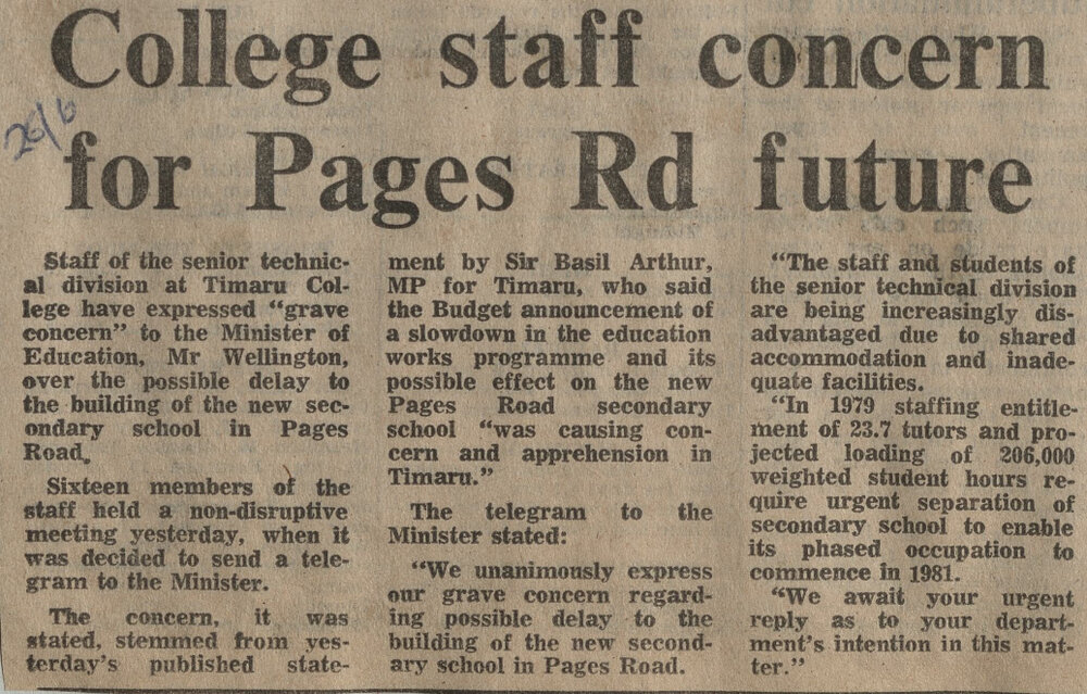 College staff concern for Pages Rd future