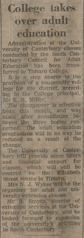 College takes over adult education