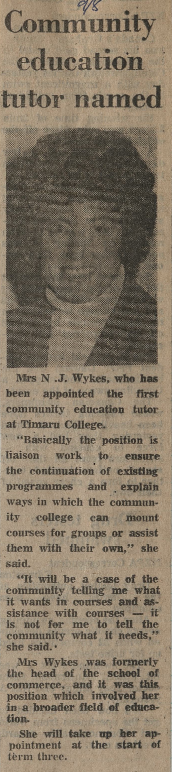 Community education tutor named