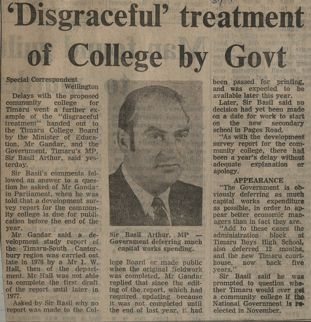  'Disgraceful' treatment of College by Govt