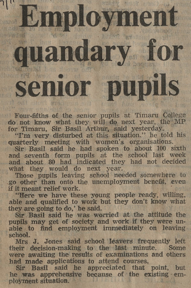 Employment quandary for senior pupils