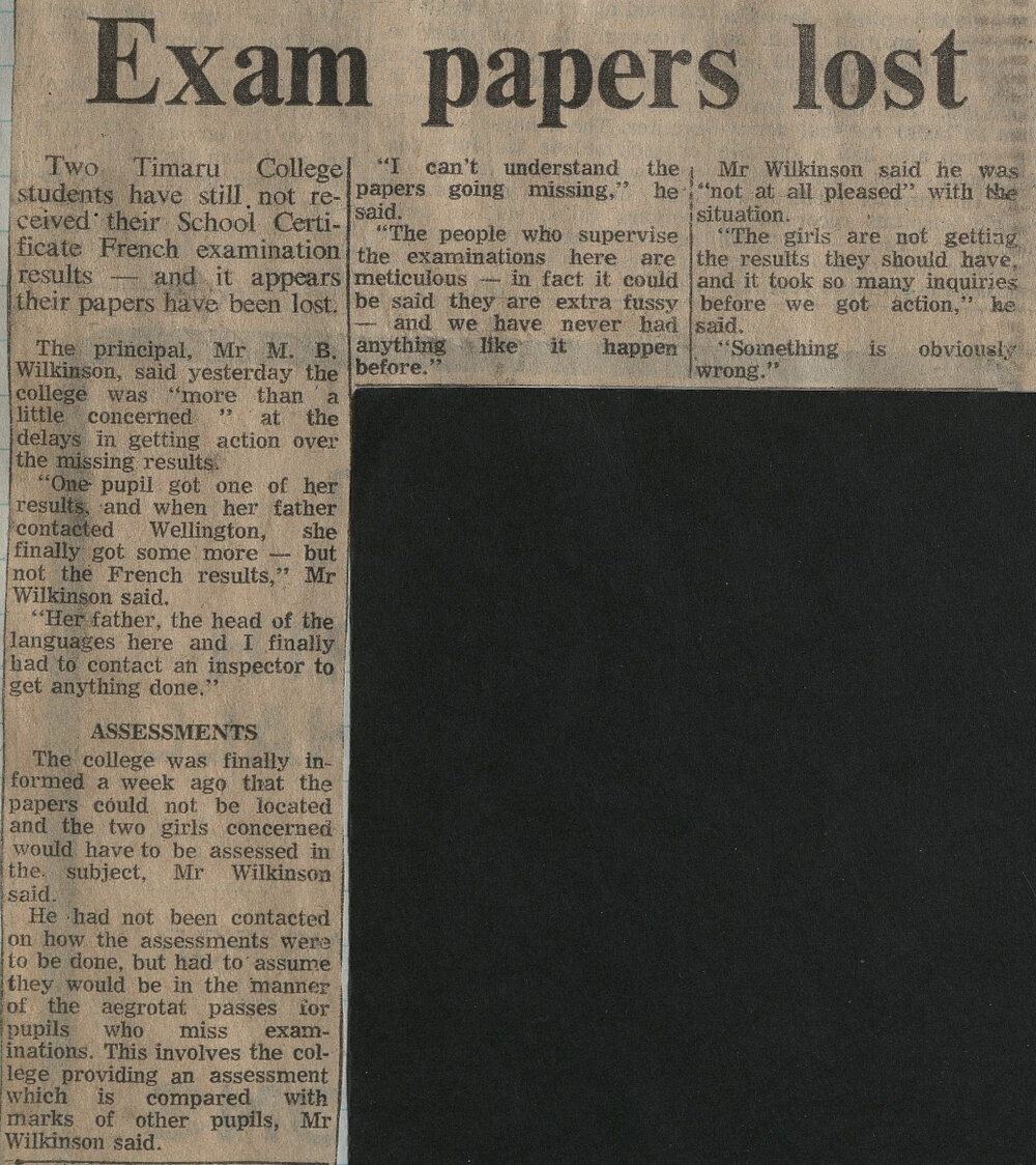 Exam papers lost