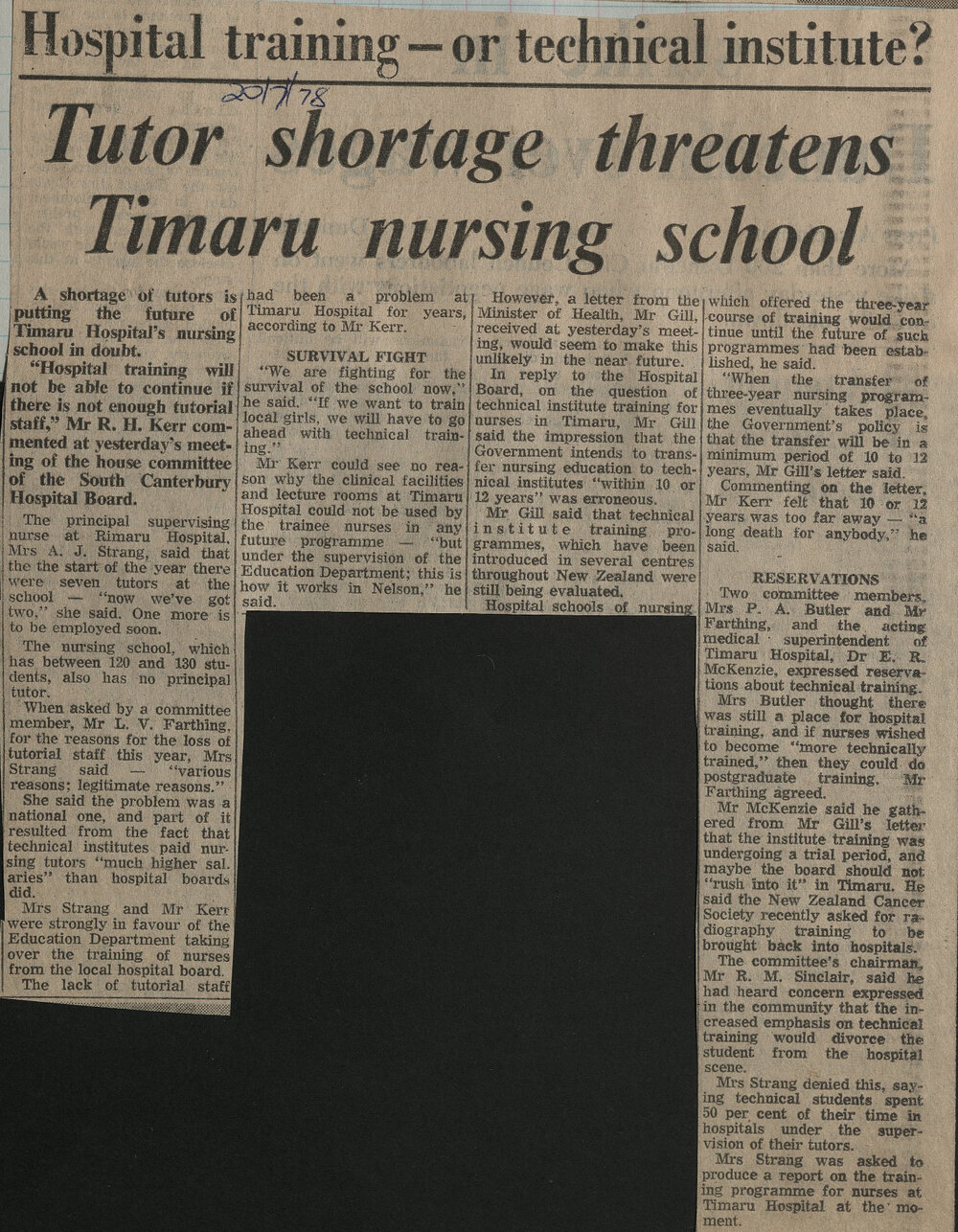 Hospital training - or technical institute? Tutor shortage threatens Timaru nursing school