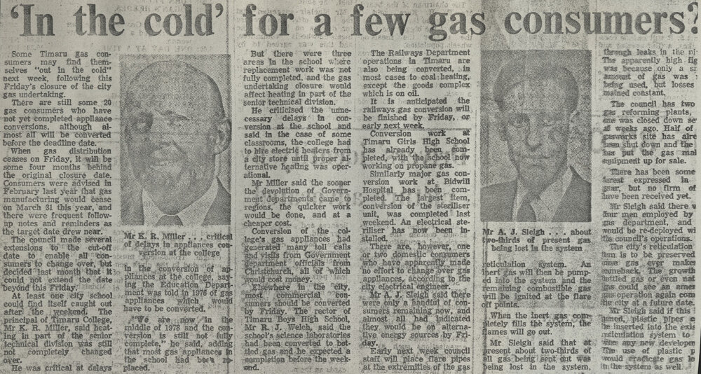  'In the cold' for a few gas consumers