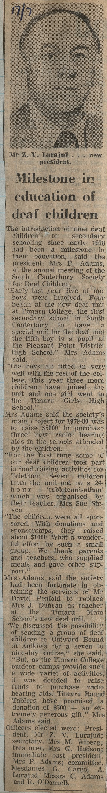 Milestone in education of deaf children