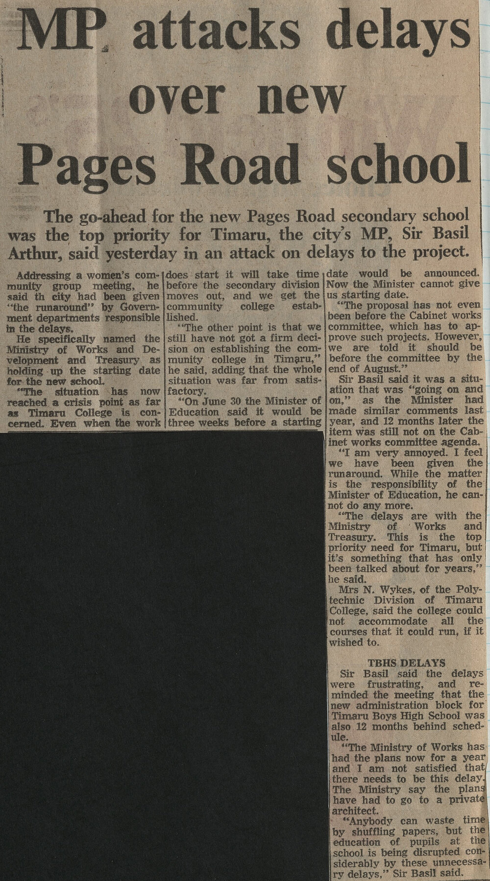 MP attacks delays over new Pages Road school