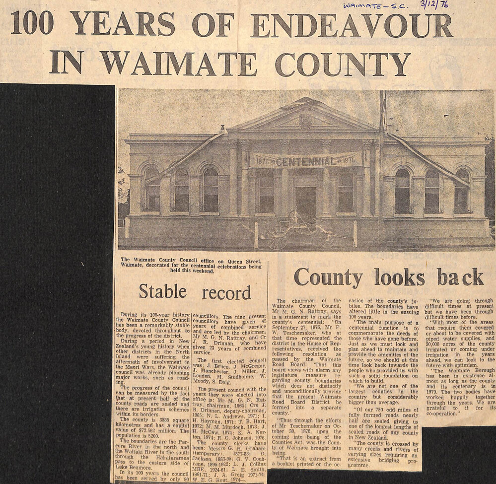 100 Years of Endeavour in Waimate County