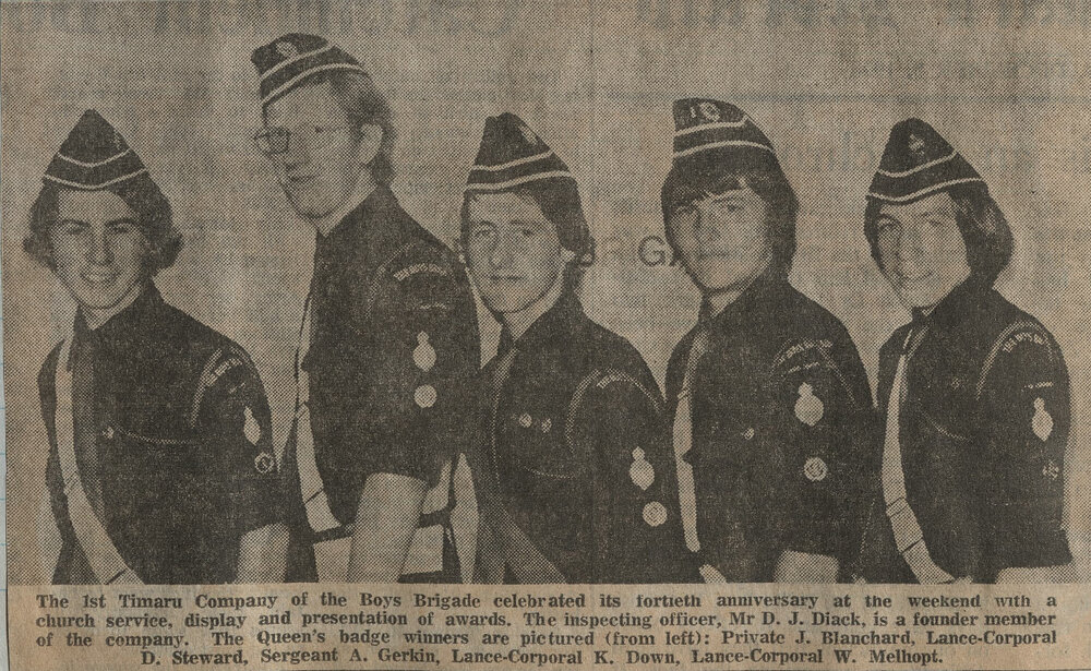1st Timaru Company of the Boys Brigade celebrates fortieth anniversary