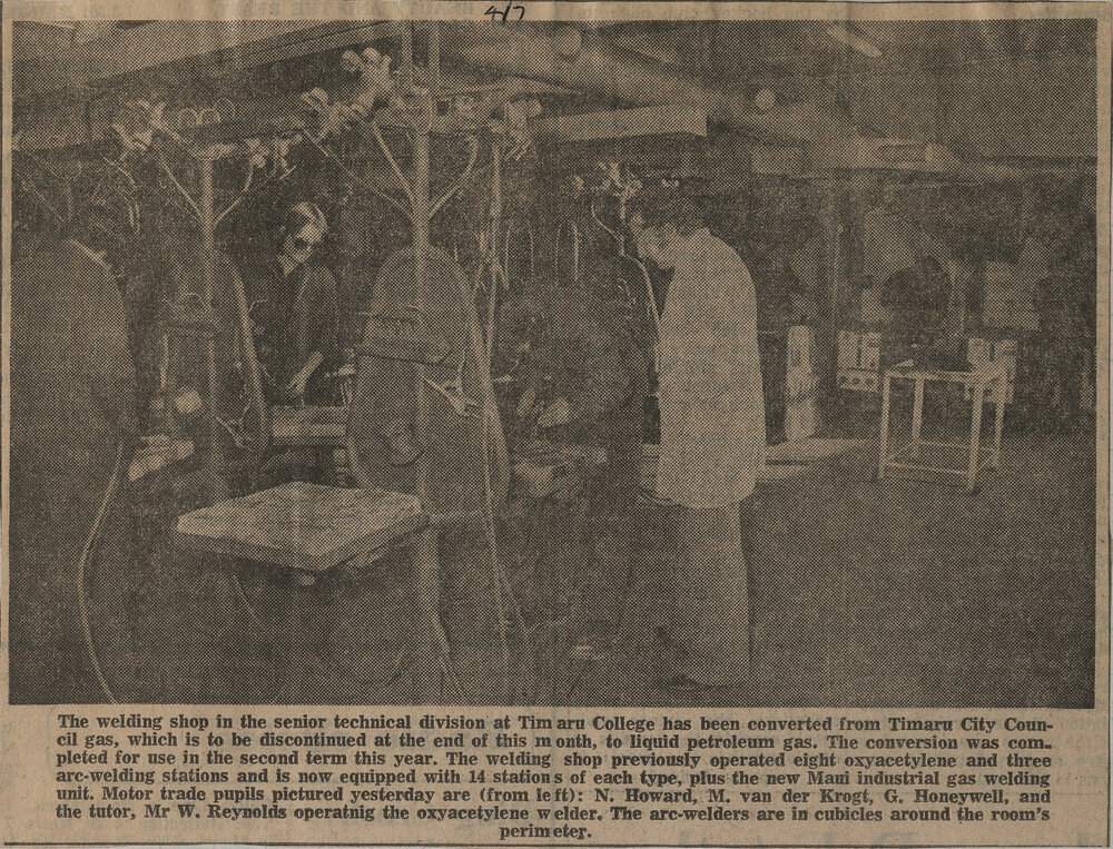 The welding shop in the senior technical division at Timaru College