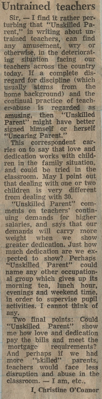 Letter to the Editor: Untrained teachers