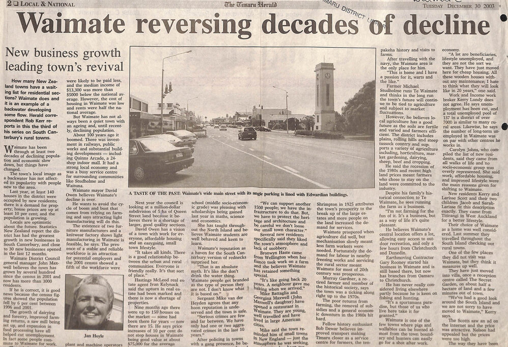 Waimate reversing decades of decline