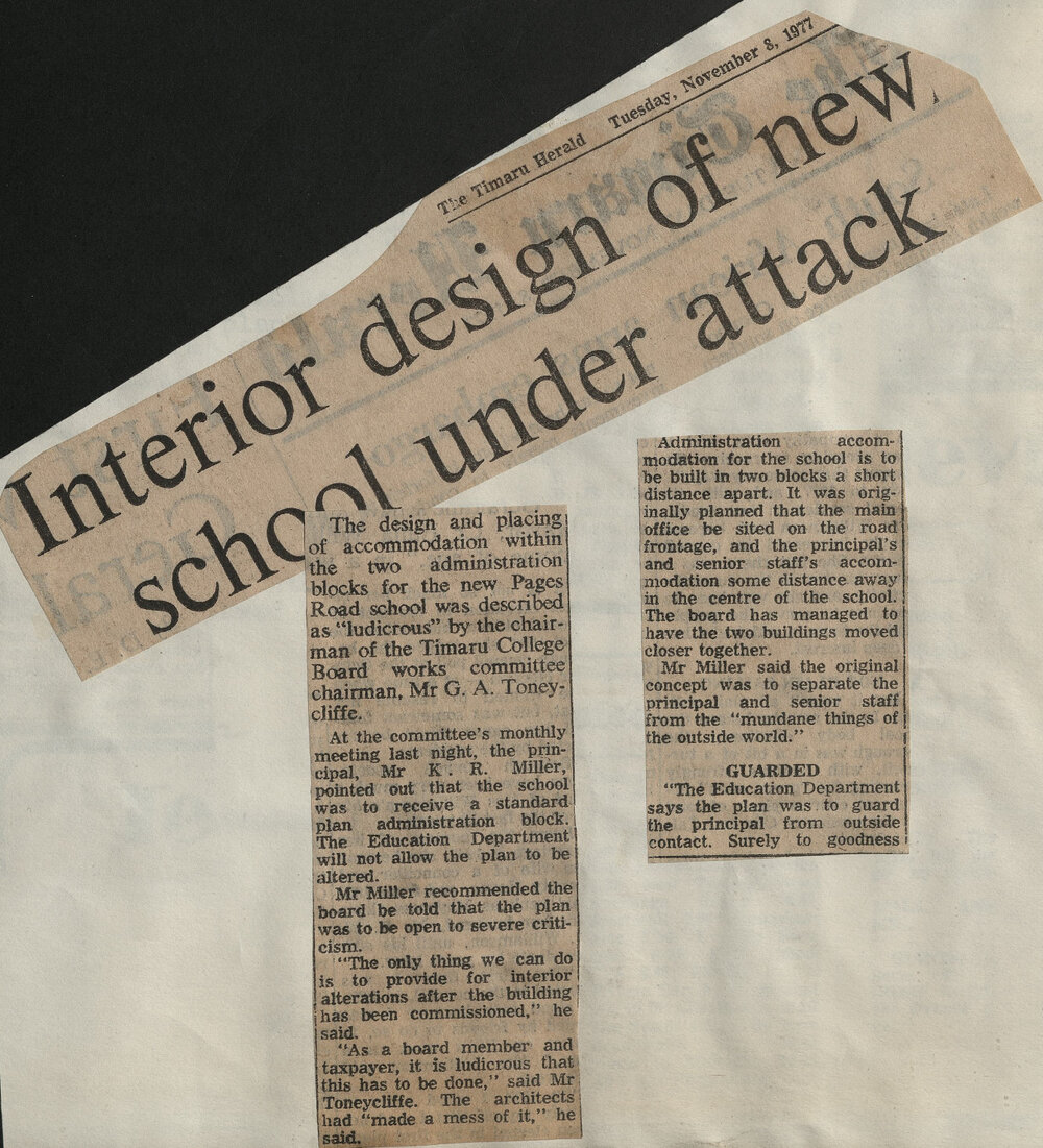 Interior design of new school under attack