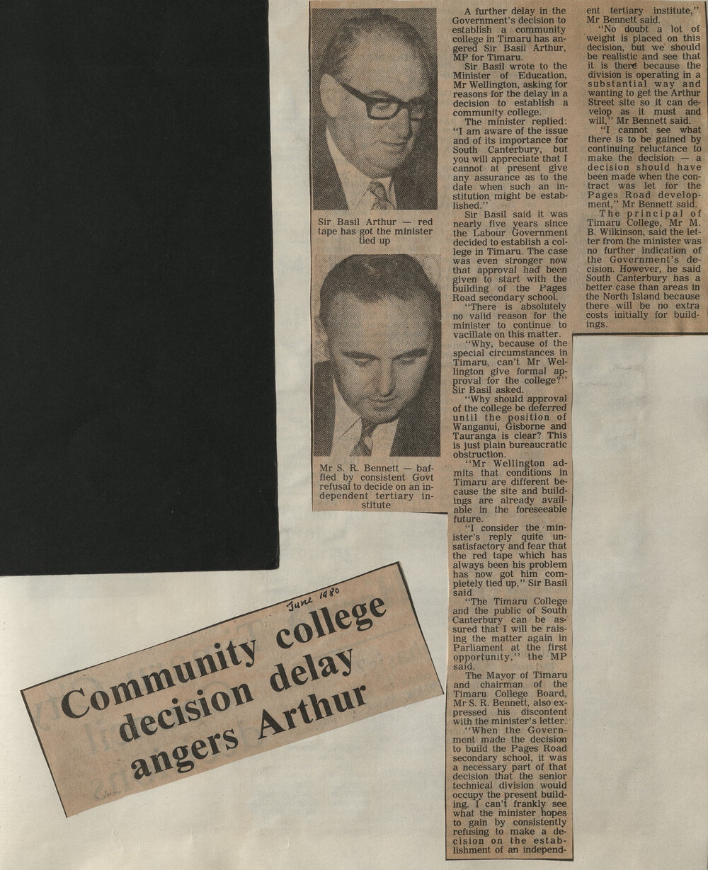 Community college decision delay angers Arthur