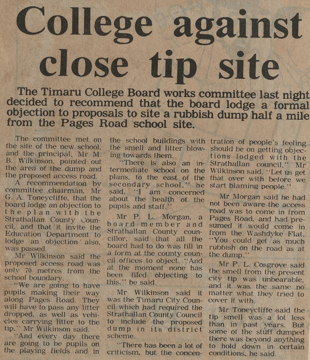 College against close tip site