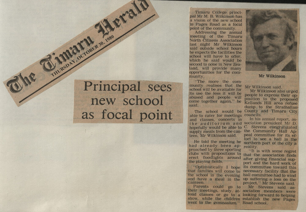Principal sees new school as focal point