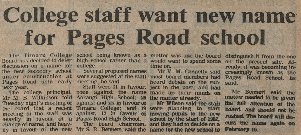 College staff want new name for Pages Road school