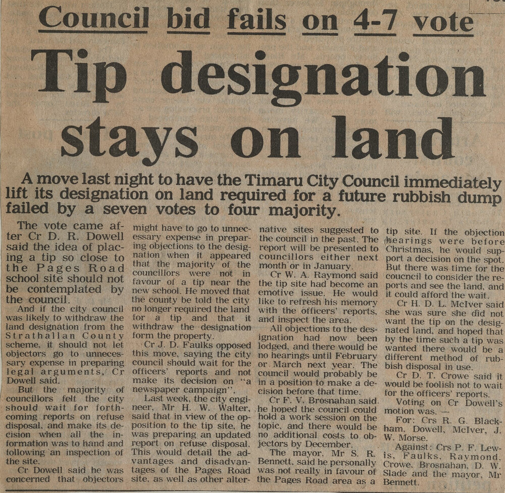 Council bid fails on 4-7 vote: Tip designation stays on land