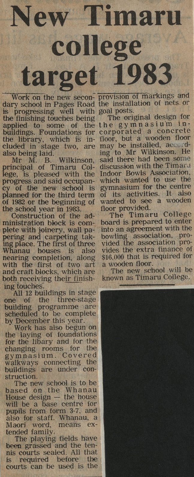 New Timaru college target