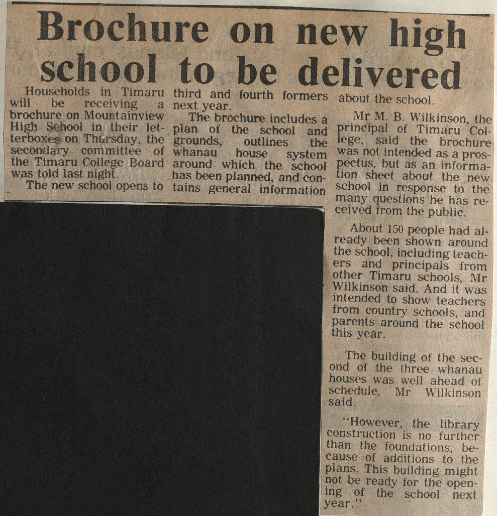 Brochure on new high school to be delivered