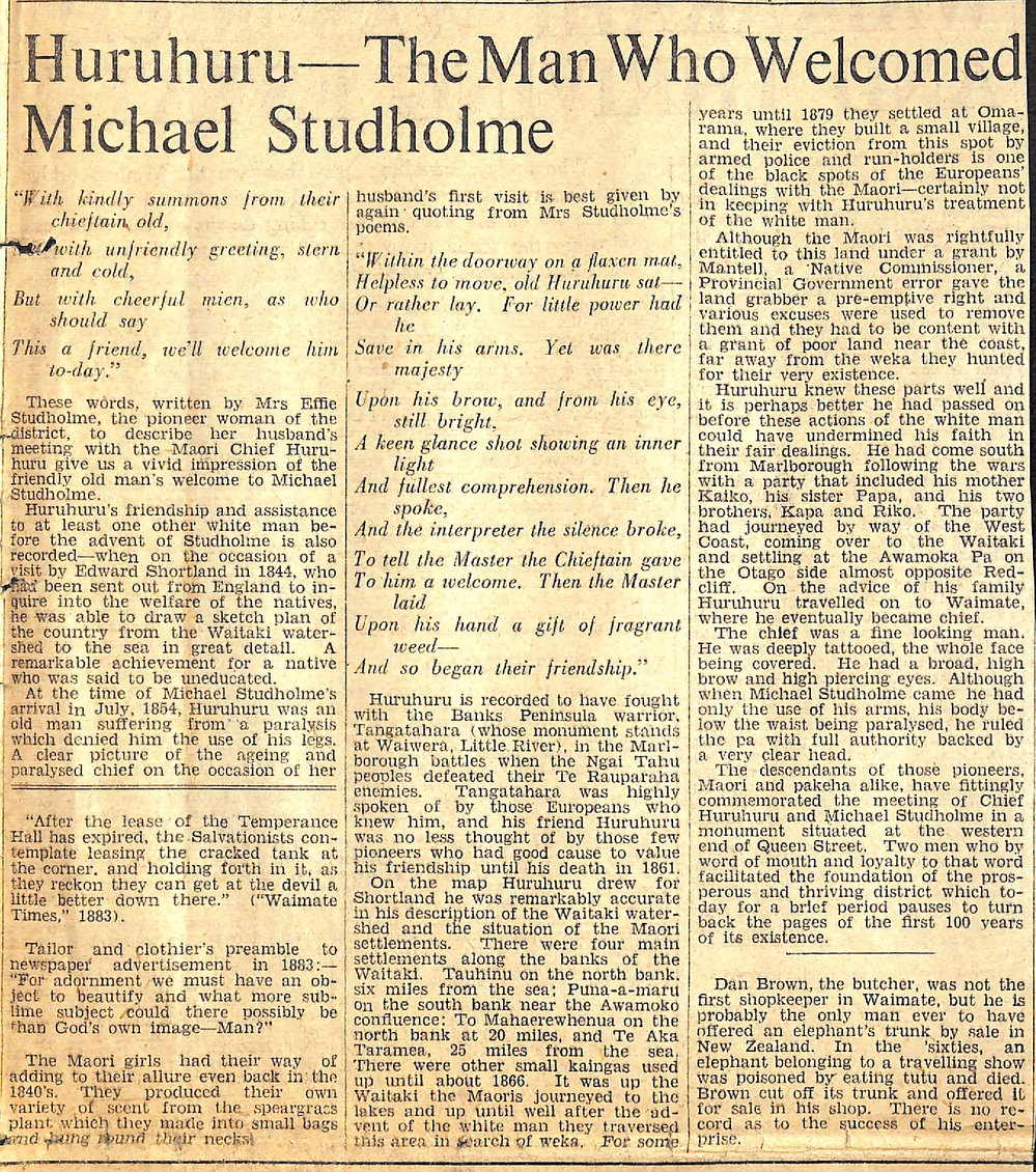 Huruhuru - The Man Who Welcomed Michael Studholme