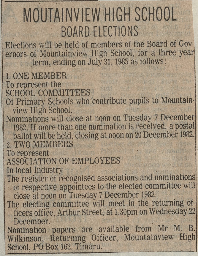 Mountainview High School Board Elections