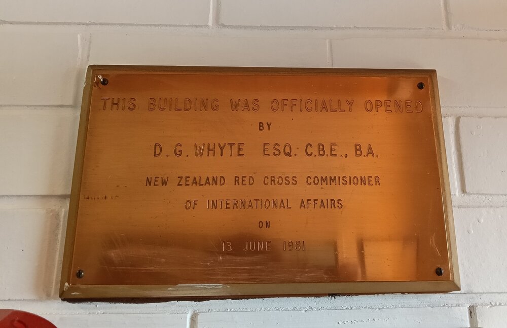 Red Cross building plaque