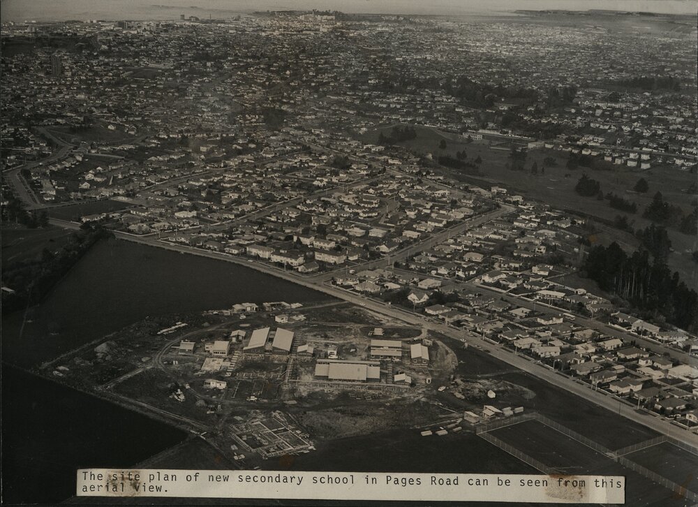 New school in Pages Road aerial view
