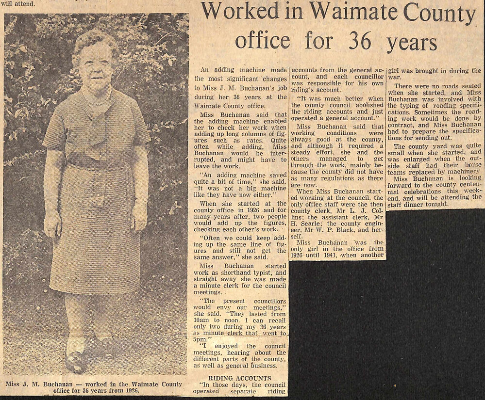 Worked in Waimate County office for 36 years