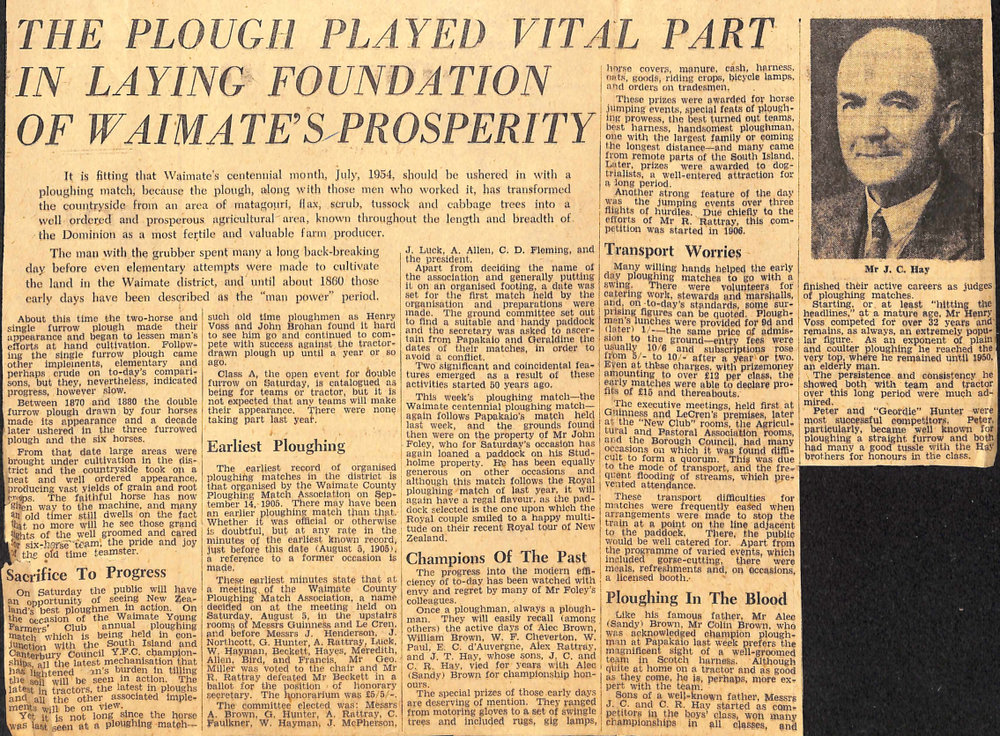 The plough played vital part in laying foundation of Waimate's prosperity