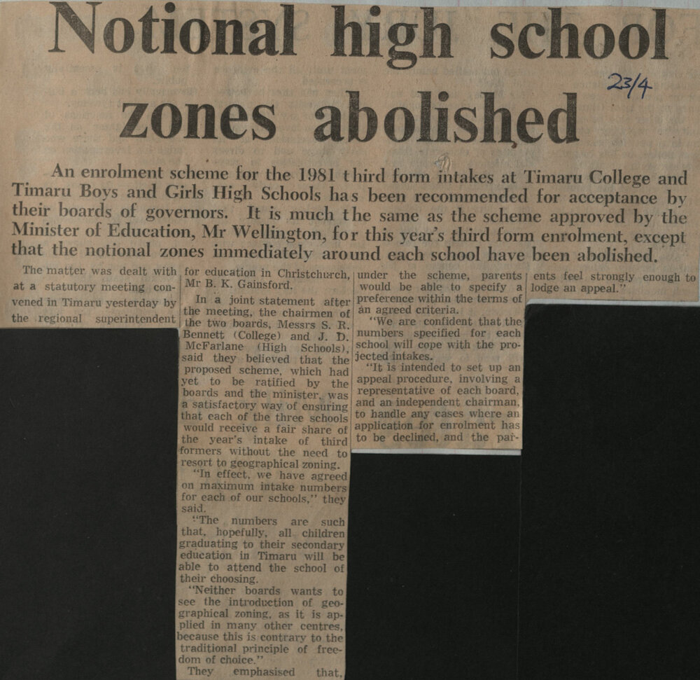 Notional high school zones abolished