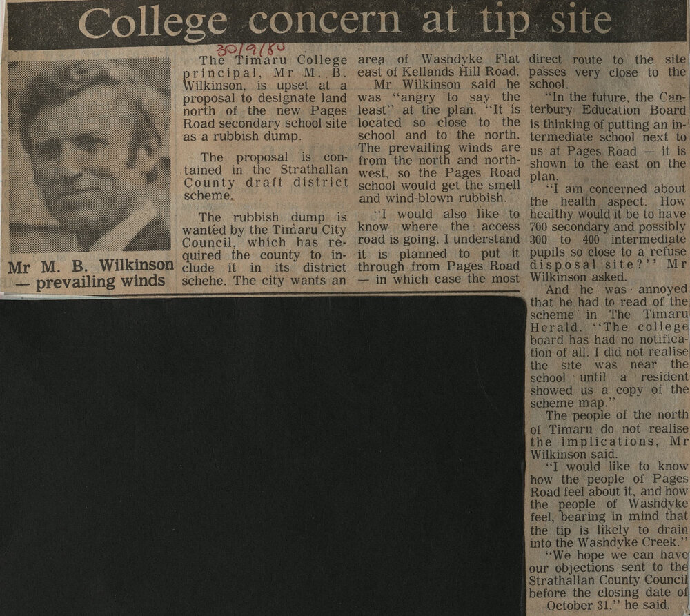 College concern at tip site