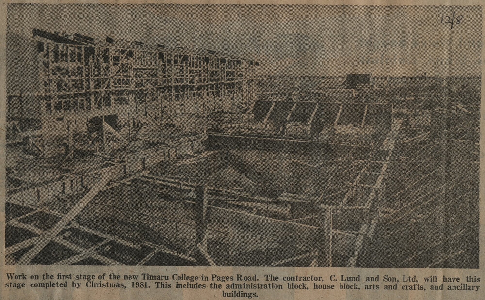 Work on the first stage of the new Timaru College in Pages Road