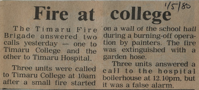 Fire at college