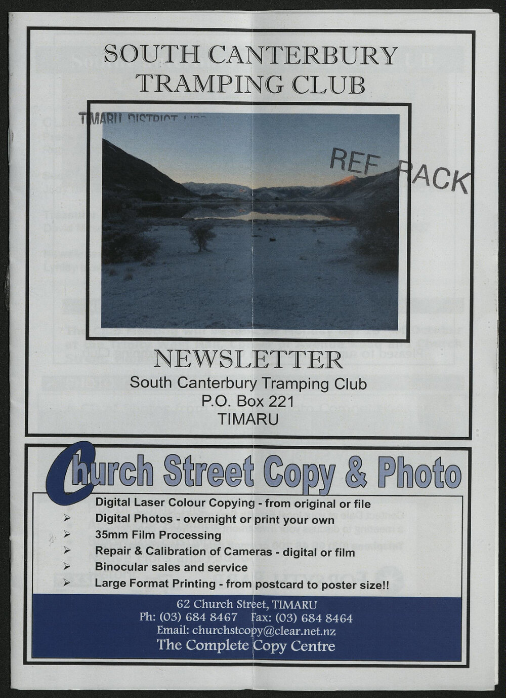 Oct 2011 South Canterbury Tramping Club newsletter
